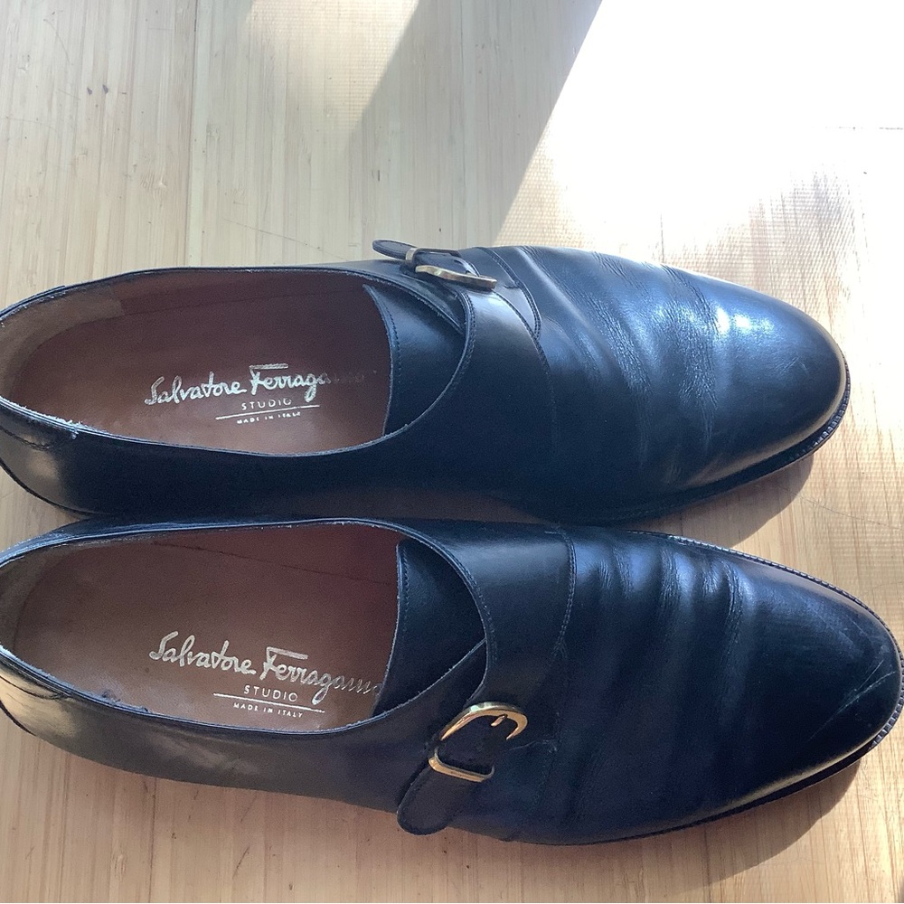Salvatore Ferragamo Black Leather Loafers